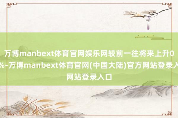 万博manbext体育官网娱乐网较前一往将来上升0.0%-万博manbext体育官网(中国大陆)官方网站登录入口