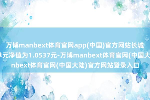 万博manbext体育官网app(中国)官方网站长城瑞利纯债债券A最新单元净值为1.0537元-万博manbext体育官网(中国大陆)官方网站登录入口