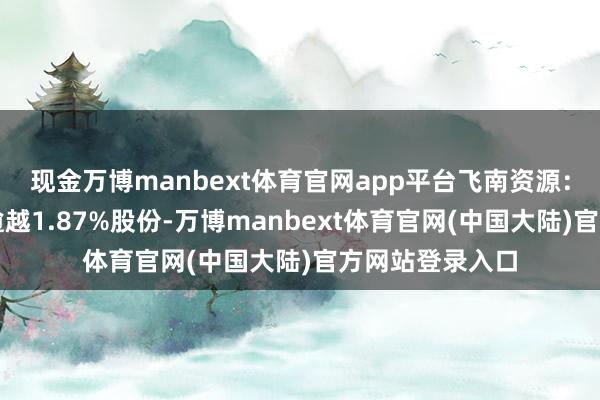 现金万博manbext体育官网app平台飞南资源：激动拟减抓不逾越1.87%股份-万博manbext体育官网(中国大陆)官方网站登录入口