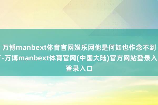 万博manbext体育官网娱乐网他是何如也作念不到了-万博manbext体育官网(中国大陆)官方网站登录入口